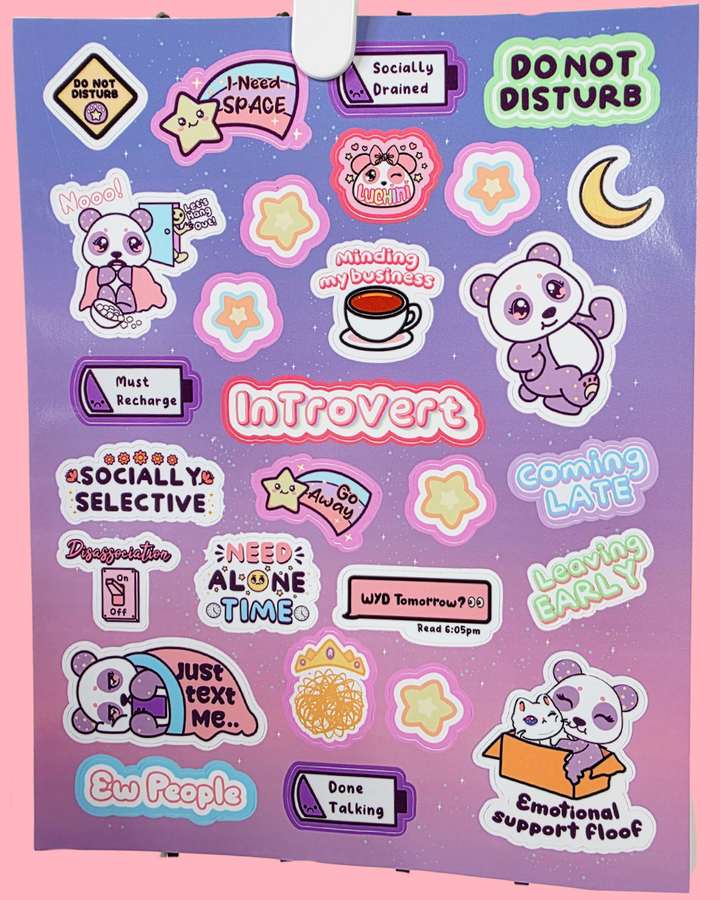 Luna Introvert Sticker Sheet