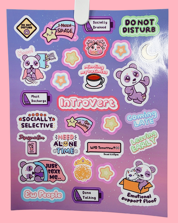 Luna Introvert Sticker Sheet