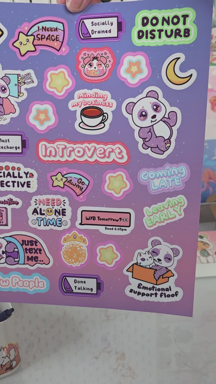Luna Introvert Sticker Sheet