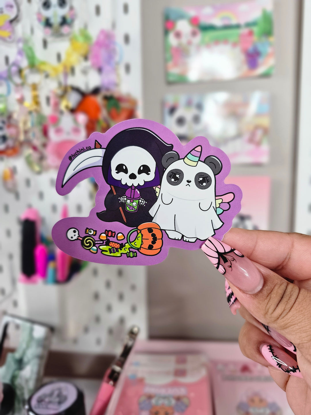 Spooky Cute Halloween Panda Stickers