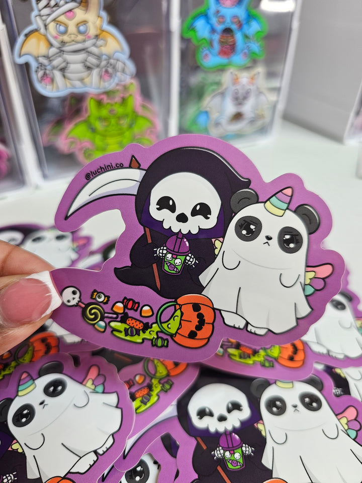 Spooky Cute Halloween Panda Stickers